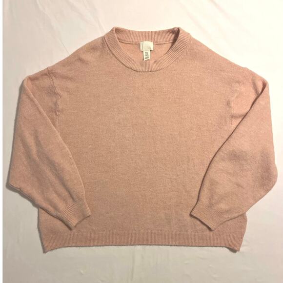 H&M Pink Soft Oversized Sweater Womens Size XXL Work Casual Layer Feminine Cozy - Picture 2 of 13